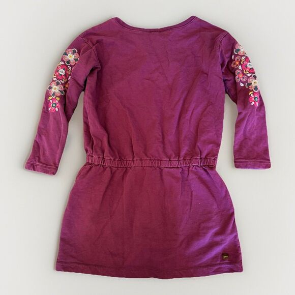 Tea Collection Ditsy Willow Dotty Drawstring Dress Floral Purple Size 10 - Picture 2 of 8